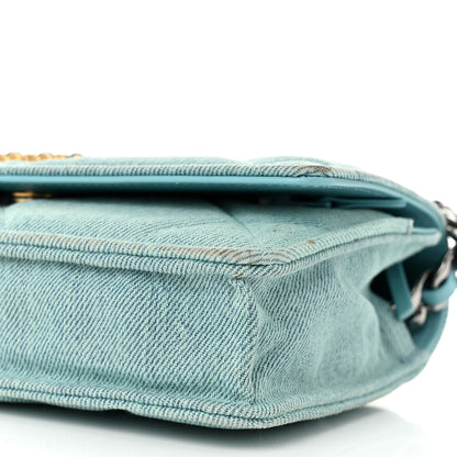 Chanel Denim Quilted Chanel 19 Wallet On Chain WOC Neon Blue 11 of 12