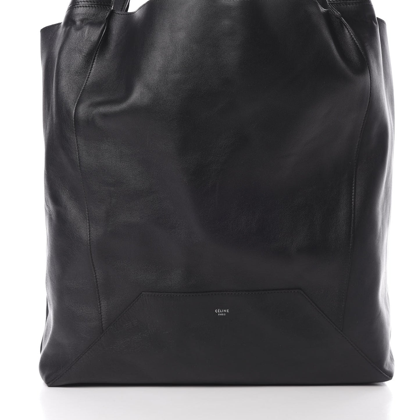 Shiny Smooth Calfskin Large Shopper Black