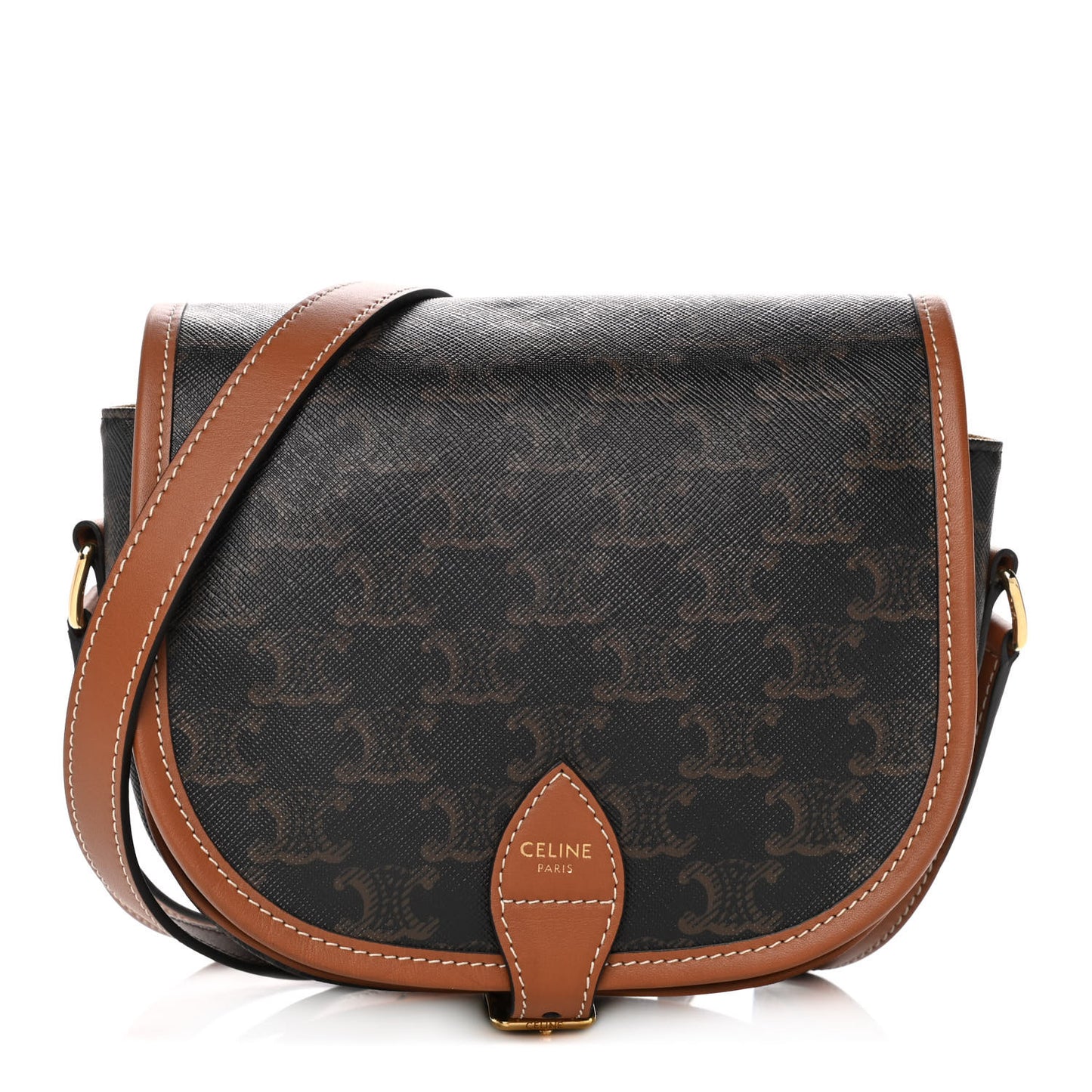 Triomphe Canvas Medium Folco Bag Tan