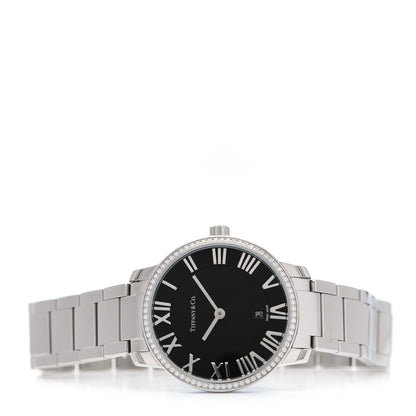Tiffany Stainless Steel Diamond Bezel 31mm Atlas 2-Hand Quartz Watch Black 2 of 6