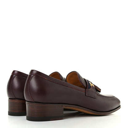 Gucci Calfskin Web Interlocking G Tassel Loafers 37 Ruby Bordeaux 4 of 8
