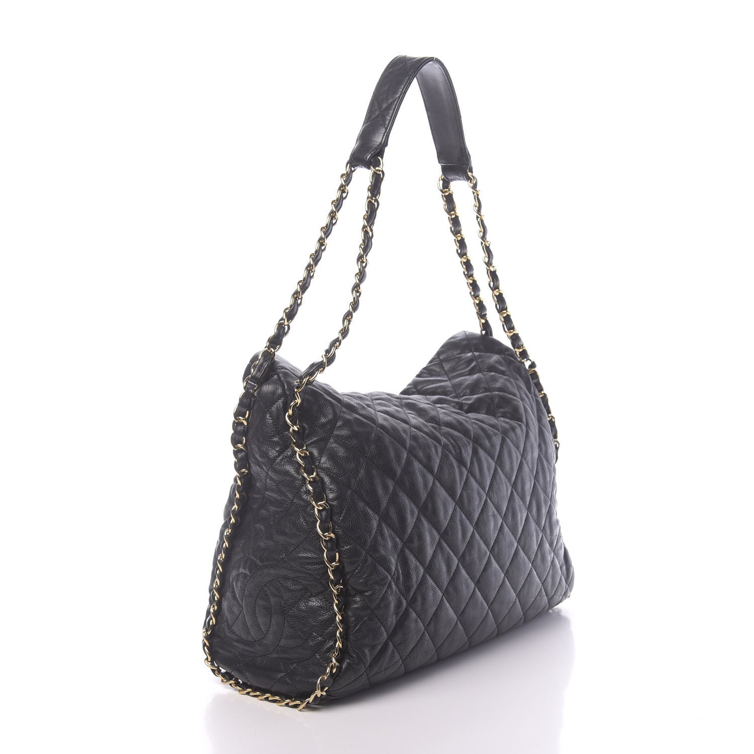 Chanel Calfskin Quilted Large Chain Me Hobo Black 3 of 11