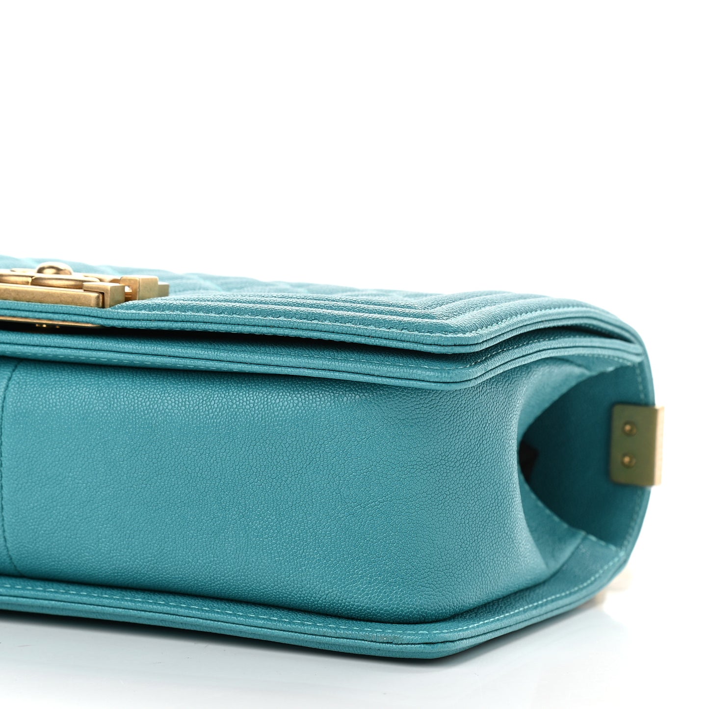 Caviar Quilted Medium Boy Flap Turquoise
