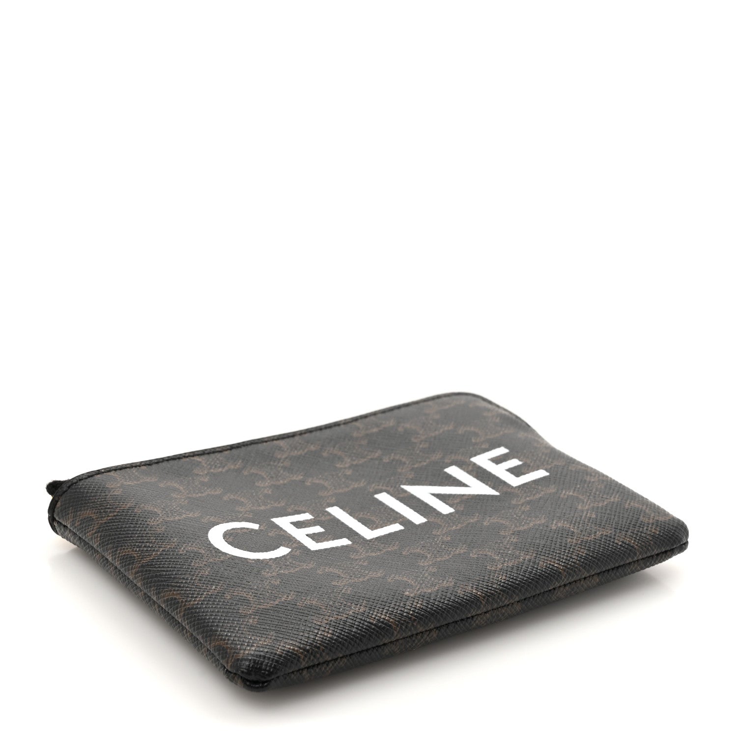 Celine Triomphe Canvas Logo Coin and Card Pouch With Hook Black 4 of 7