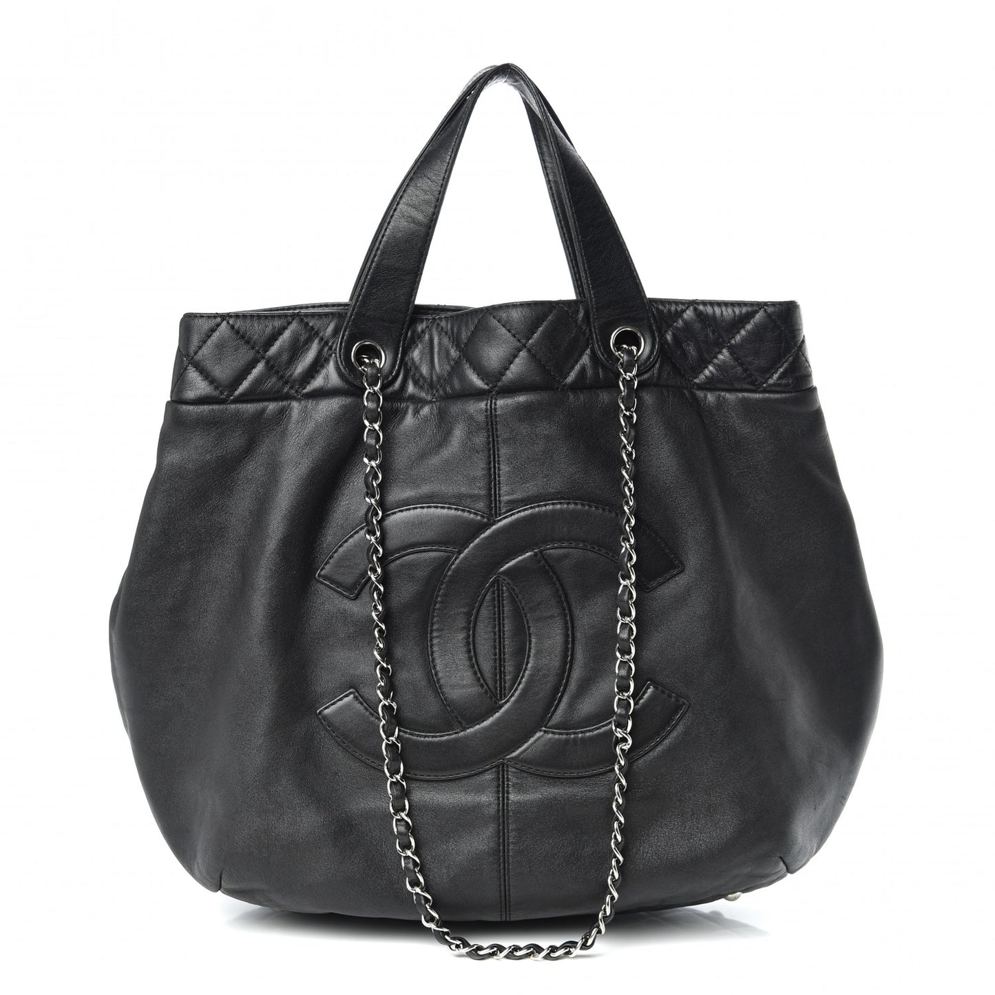 Calfskin Large Trianon Tote Black