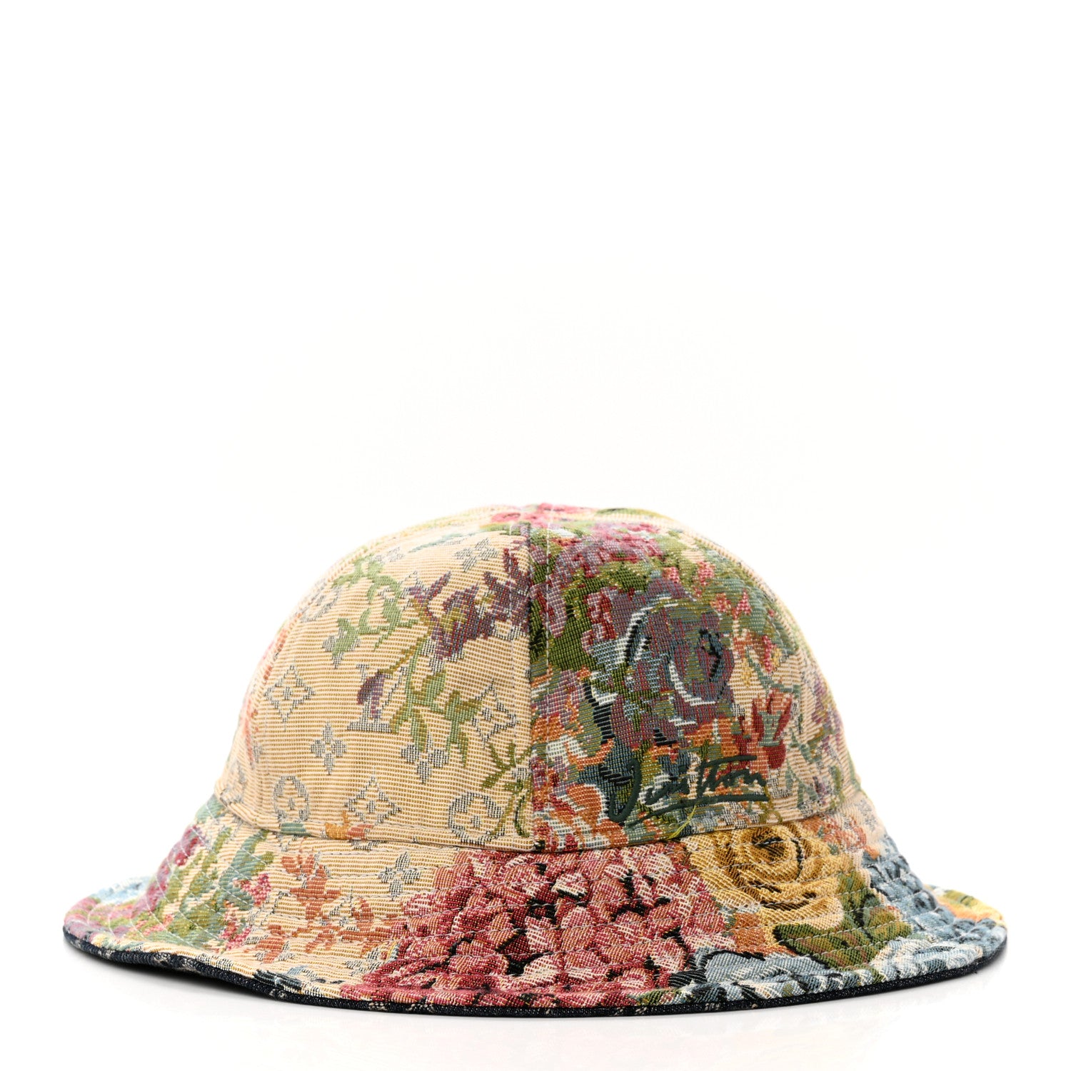 Louis Vuitton Monogram Tapestry Reversible Bucket Hat 58 Blue Multicolor 9 of 14