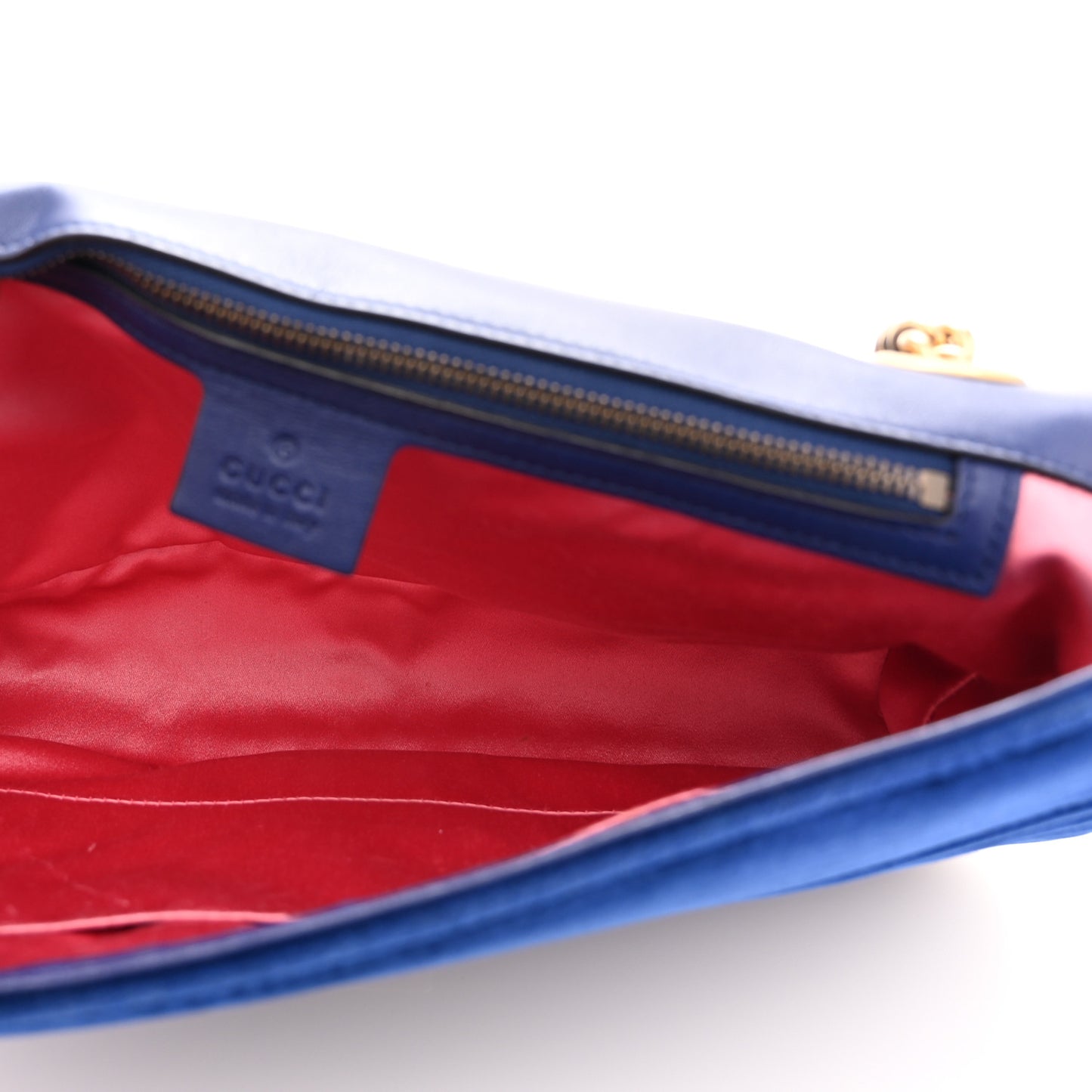 Velvet Matelasse Medium GG Marmont Shoulder Bag Cobalt Blue