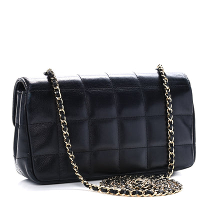 Chanel Lambskin Quilted Mini Chocolate Bar Camellia Flap Black 3 of 11