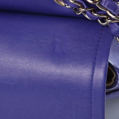 Chanel Lambskin Quilted Medium Double Flap Dark Purple 10 of 11