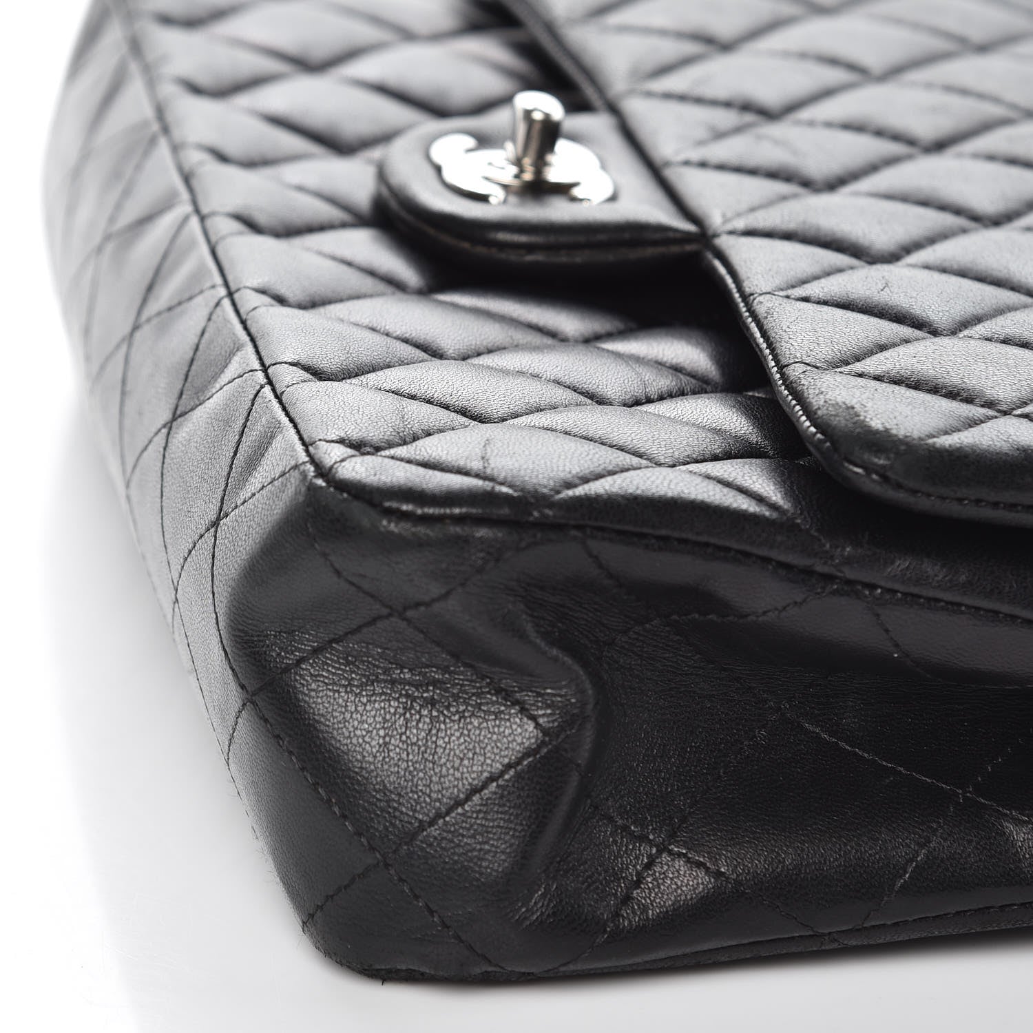 Chanel Lambskin Quilted Medium Double Flap Black 8 of 10