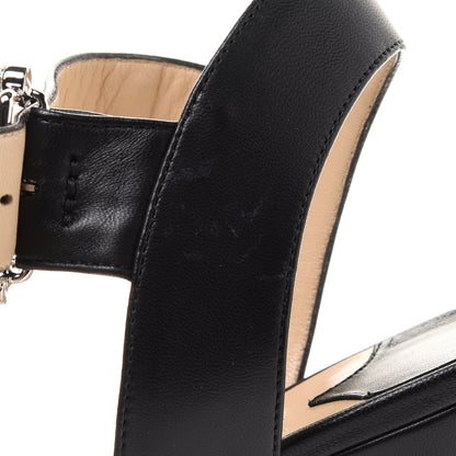 Jimmy Choo Crystal Calfskin Minase Sandals 39.5 Black 9 of 12