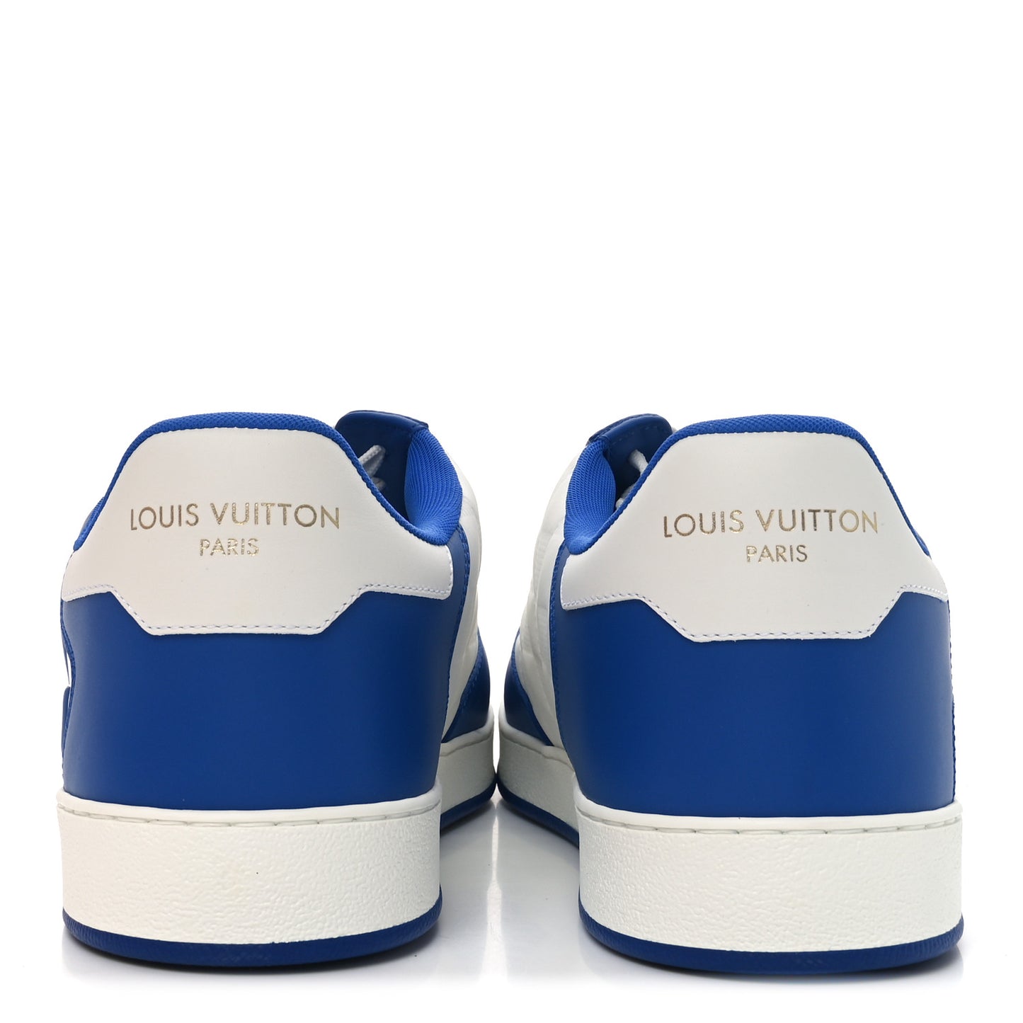 Calfskin Maxi Damier Mens Rivoli Sneakers 11 Blue White