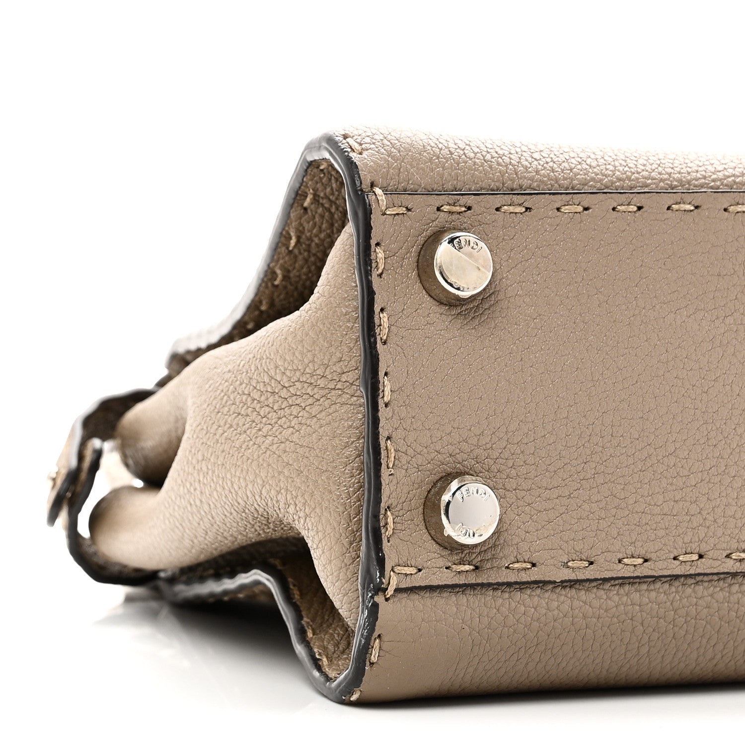 Fendi Cuoio Romano Snakeskin Selleria Mini Peekaboo Iconic Satchel Roccia Corda 9 of 10