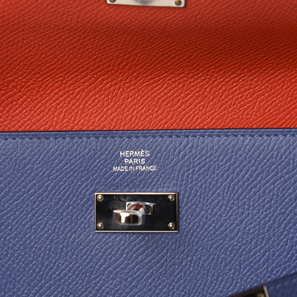Hermes Epsom Kelly Longue Wallet Blue Brighton Capucine 6 of 10