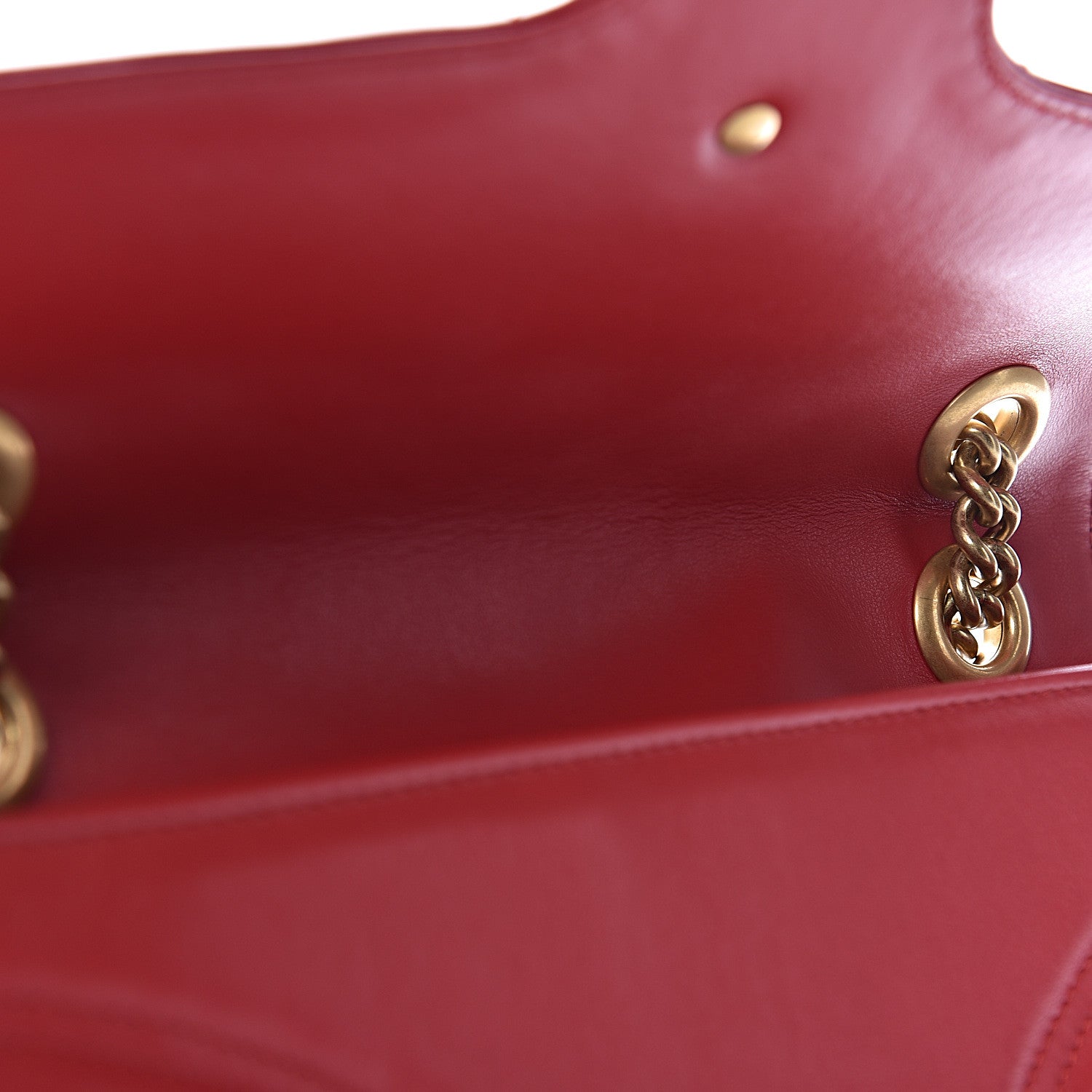Gucci Calfskin Matelasse Small GG Marmont Shoulder Bag Hibiscus Red 8 of 13
