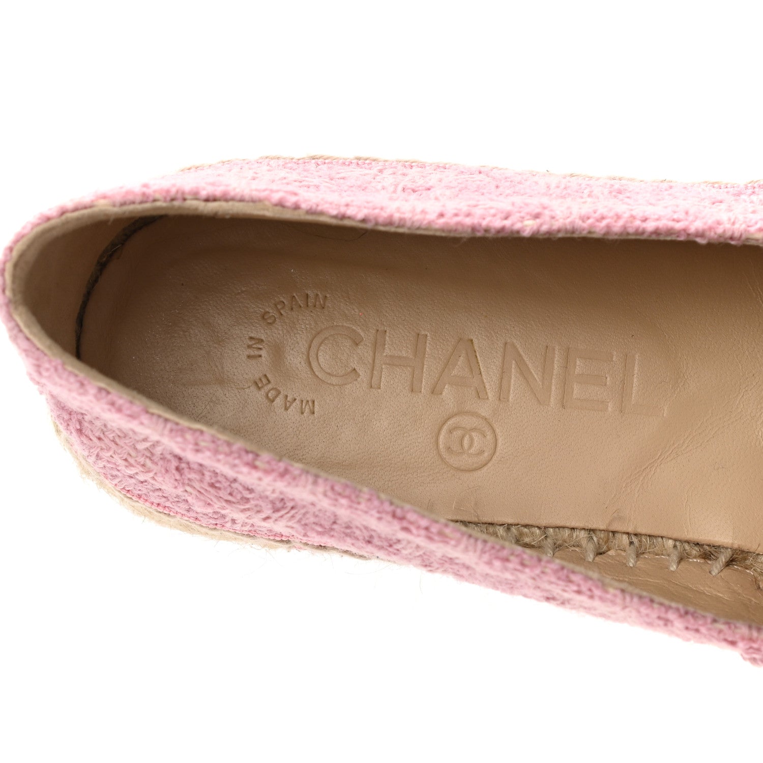 Chanel Tweed Patent CC Espadrilles 37 Pink Black 7 of 8