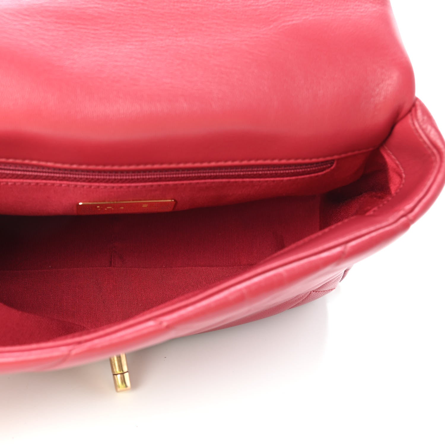 Chanel Lambskin Quilted Medium Chanel 19 Flap Red 5 of 10