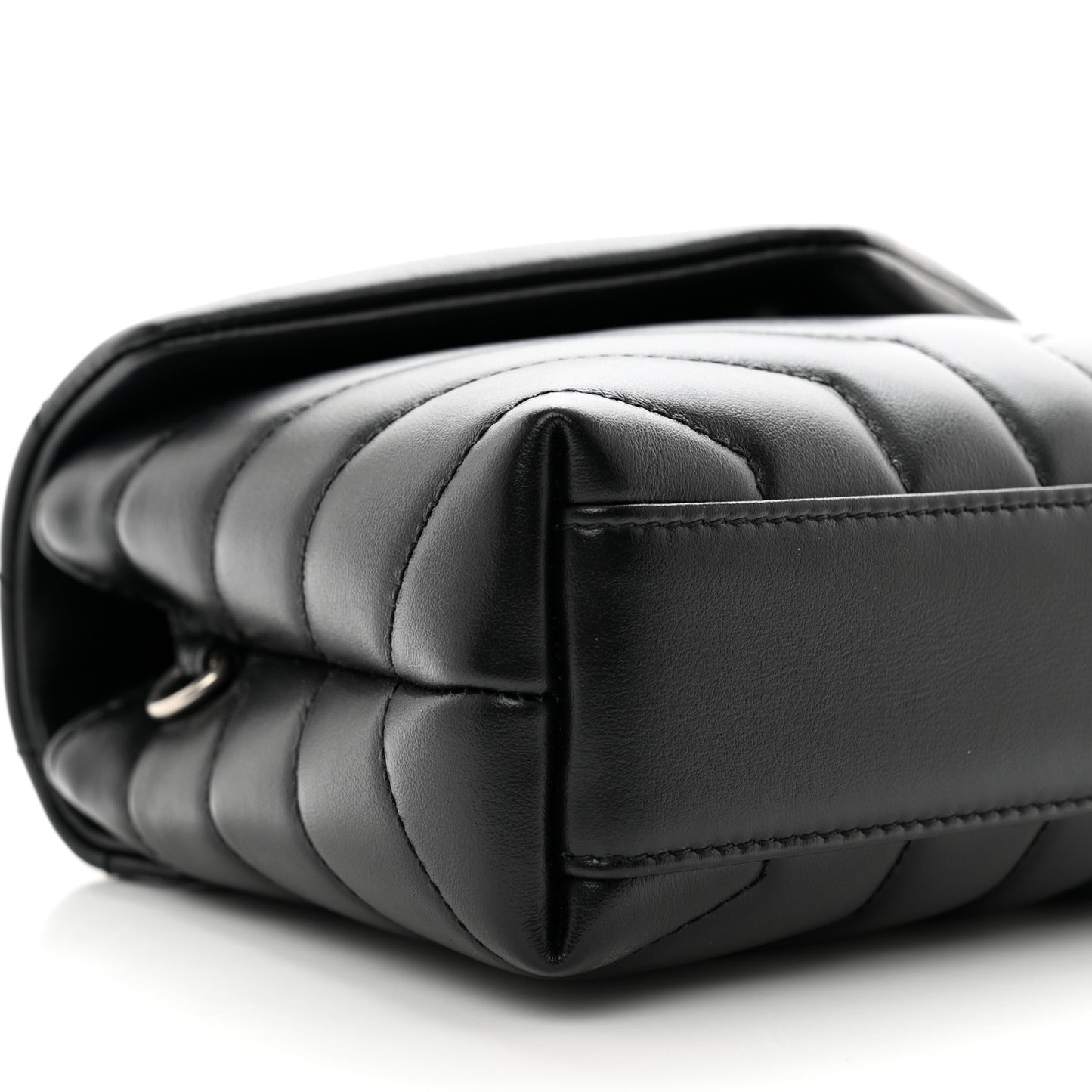 Calfskin Y Quilted Monogram Toy Loulou Crossbody Bag Black