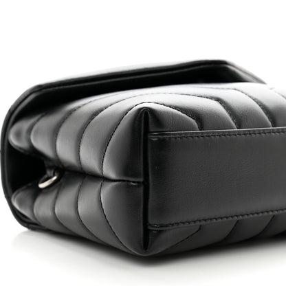 Saint Laurent Calfskin Y Quilted Monogram Toy Loulou Crossbody Bag Black 11 of 12