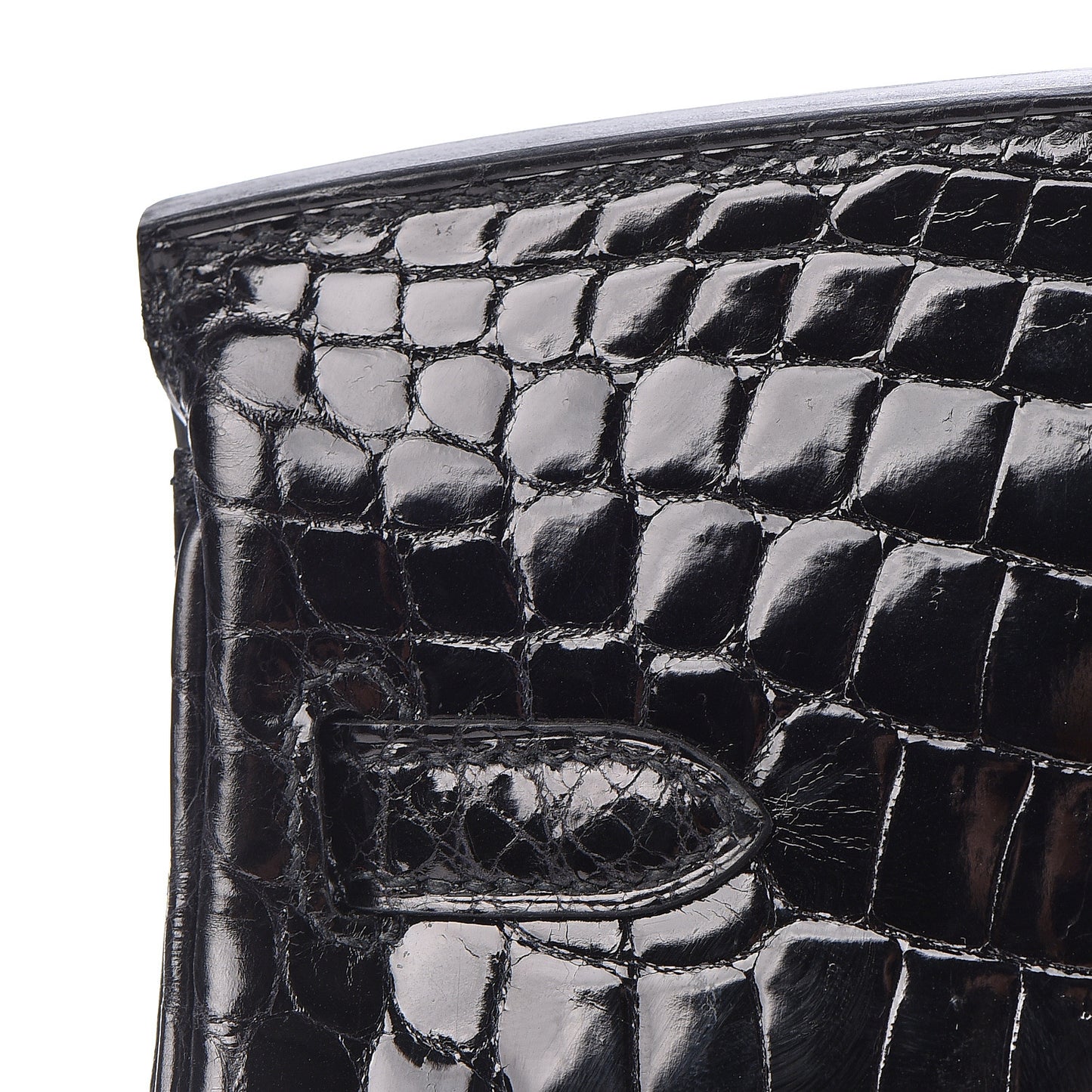 Shiny Niloticus Crocodile Birkin 25 Black