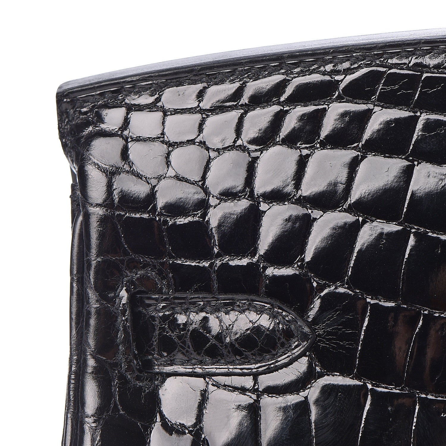 Hermes Shiny Niloticus Crocodile Birkin 25 Black 13 of 36
