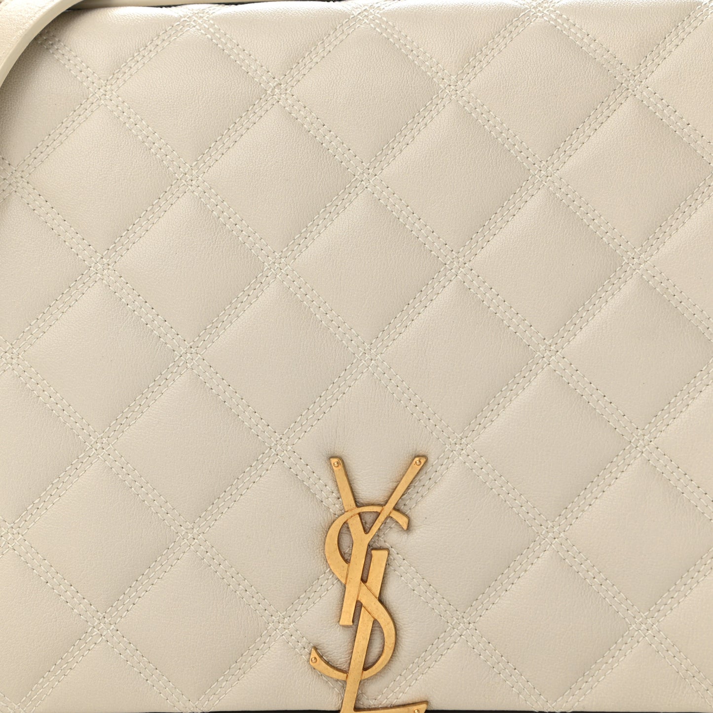 Lambskin Quilted Mini Becky Chain Bag Crema Soft