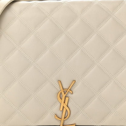 Saint Laurent Lambskin Quilted Mini Becky Chain Bag Crema Soft 9 of 12