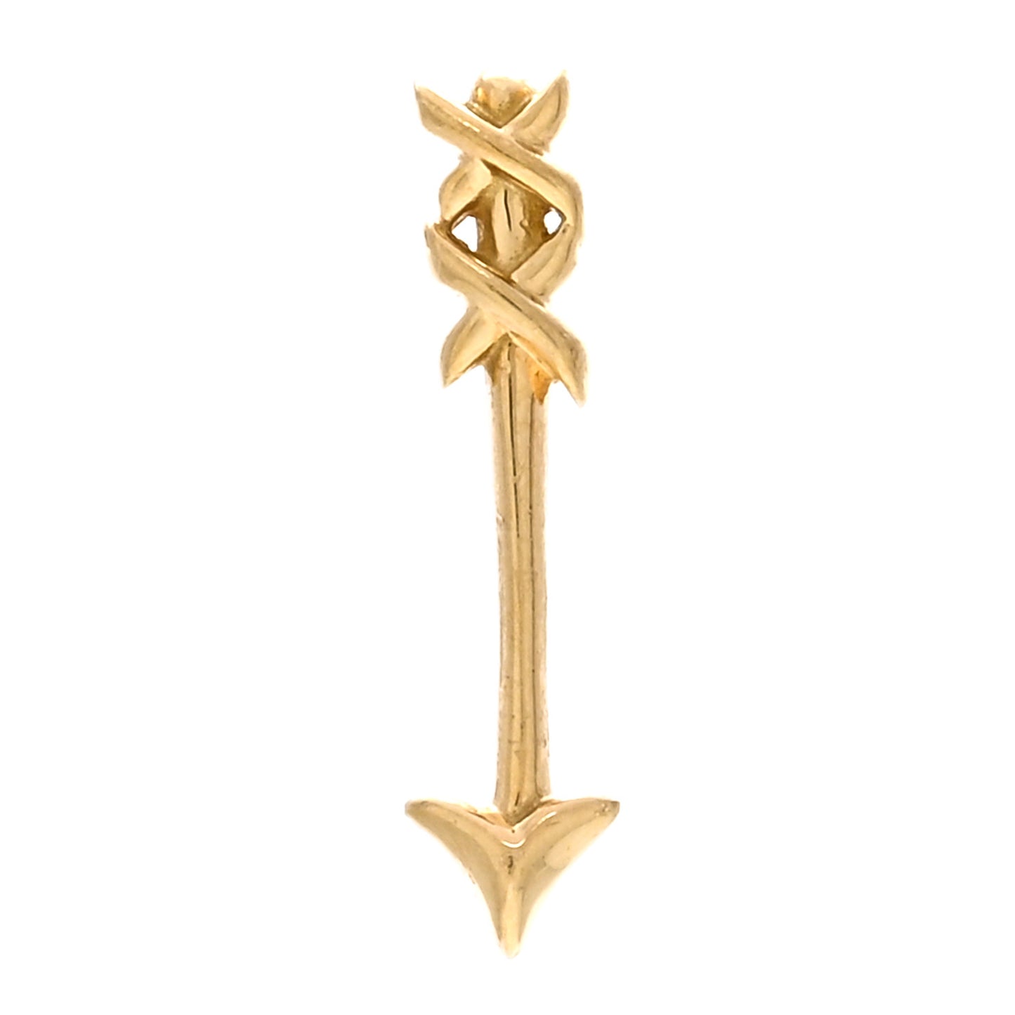 18K Yellow Gold Graffiti Arrow Single Earring