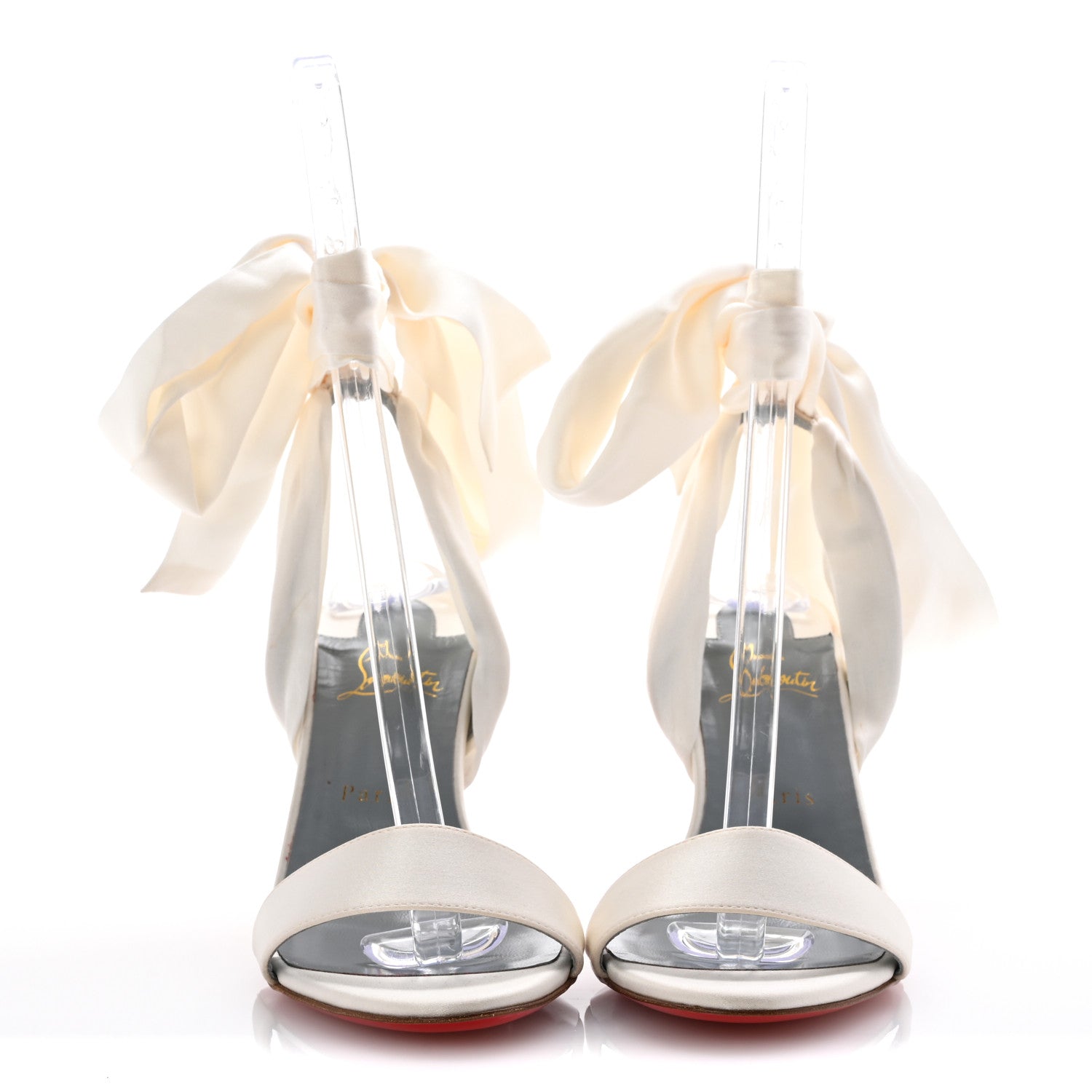 Christian Louboutin Satin Sandale Du Desert 100 Sandal 40 Off White 3 of 9