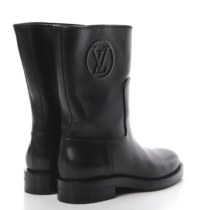 Louis Vuitton Calfskin Overdrive Flat Half Boots 35 Black 4 of 8