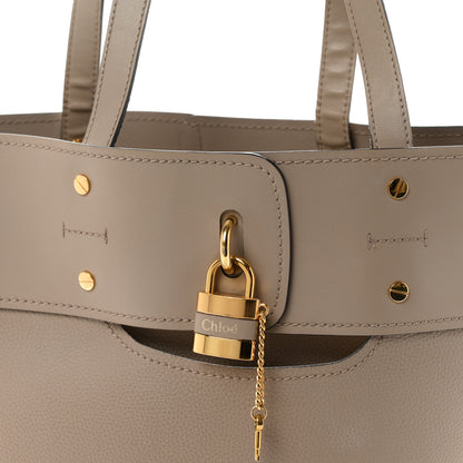 Chloe Calfskin Medium Aby Lock and Key Tote Bag Motty Grey 9 of 11