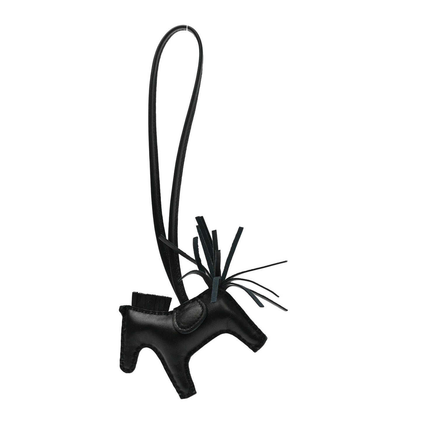 Milo Lambskin Grigri Rodeo Horse Bag Charm PM So Black