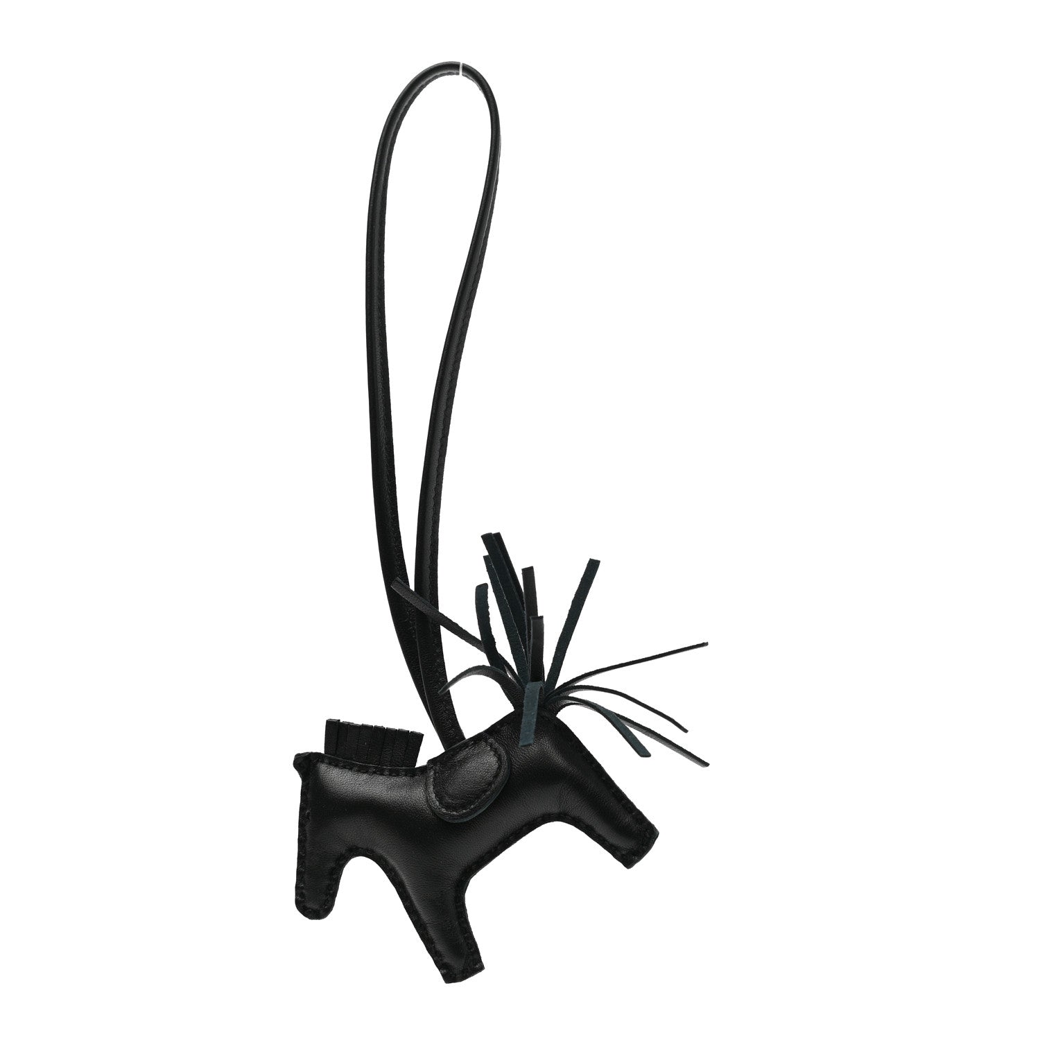 Hermes Milo Lambskin Grigri Rodeo Horse Bag Charm PM So Black 1 of 5