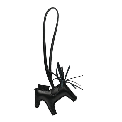 Hermes Milo Lambskin Grigri Rodeo Horse Bag Charm PM So Black 1 of 5