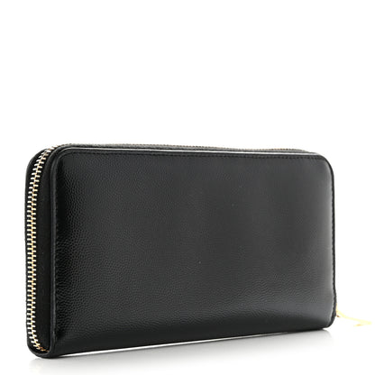 Saint Laurent Grain De Poudre Classic Letters Zip Around Wallet Black 3 of 10