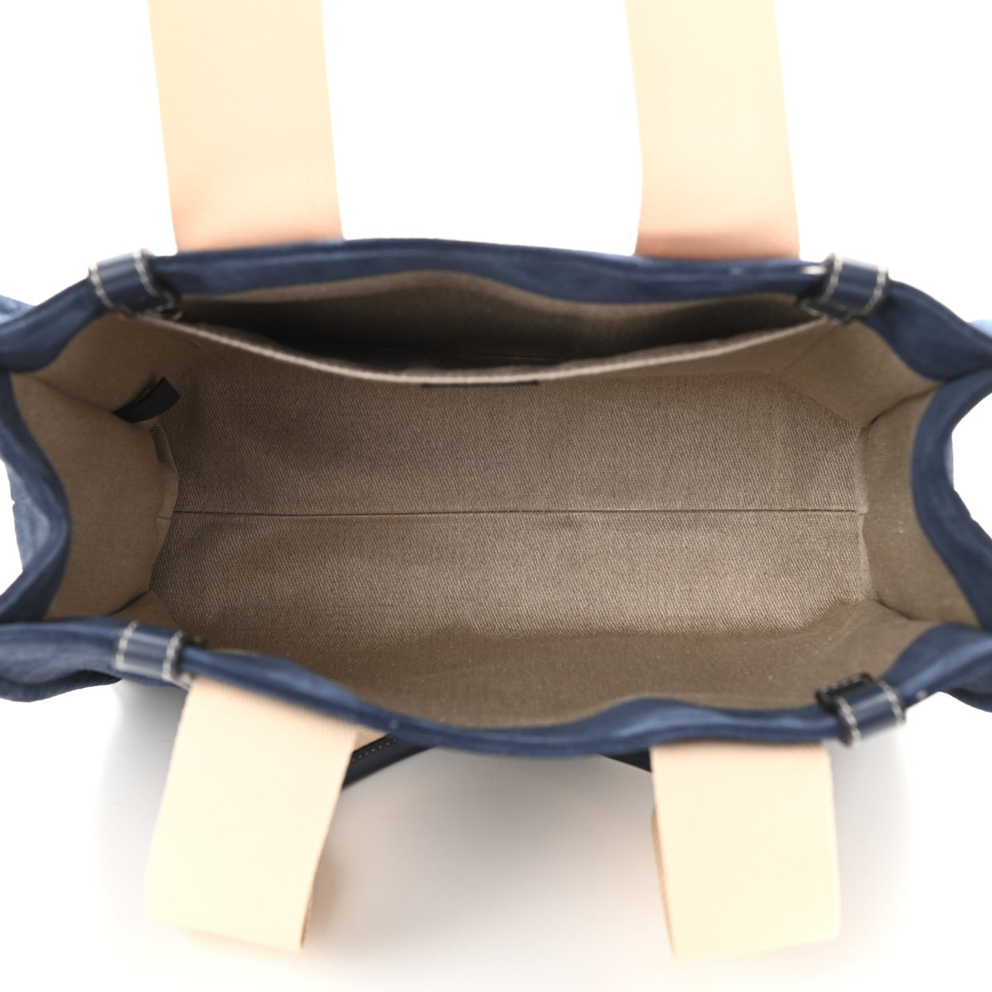 Suede Calfskin Medium Woody Ribbon Tote Navy