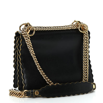 Fendi Vitello Liberty Scalloped Studded Small Kan I Shoulder Bag Black 2 of 4