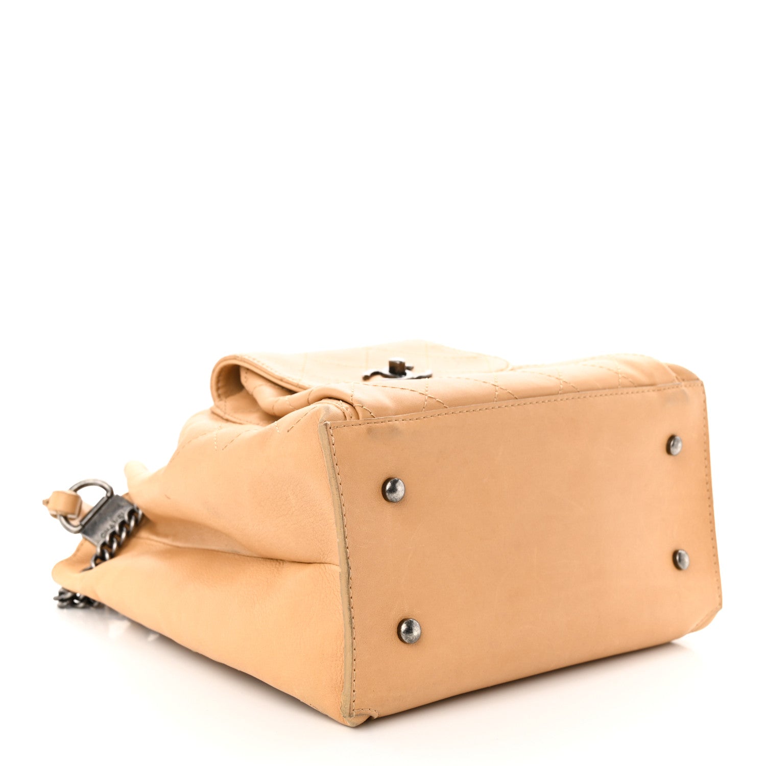 Chanel Calfskin Stitched Medium Urban Luxury Drawstring Backpack Beige 5 of 17