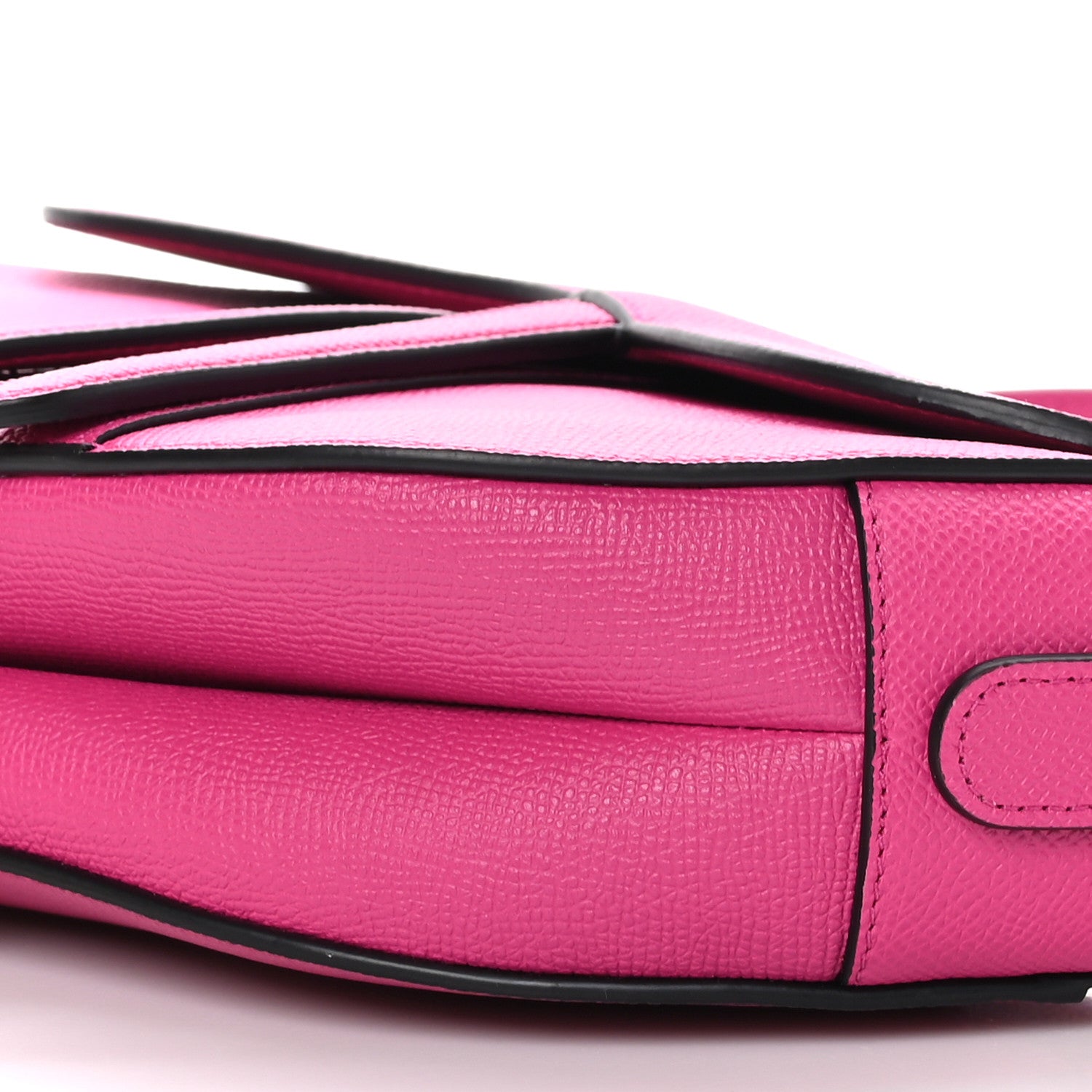 Christian Dior Grained Calfskin Saddle Bag With Strap Fuchsia 9 of 10