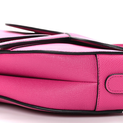 Christian Dior Grained Calfskin Saddle Bag With Strap Fuchsia 9 of 10