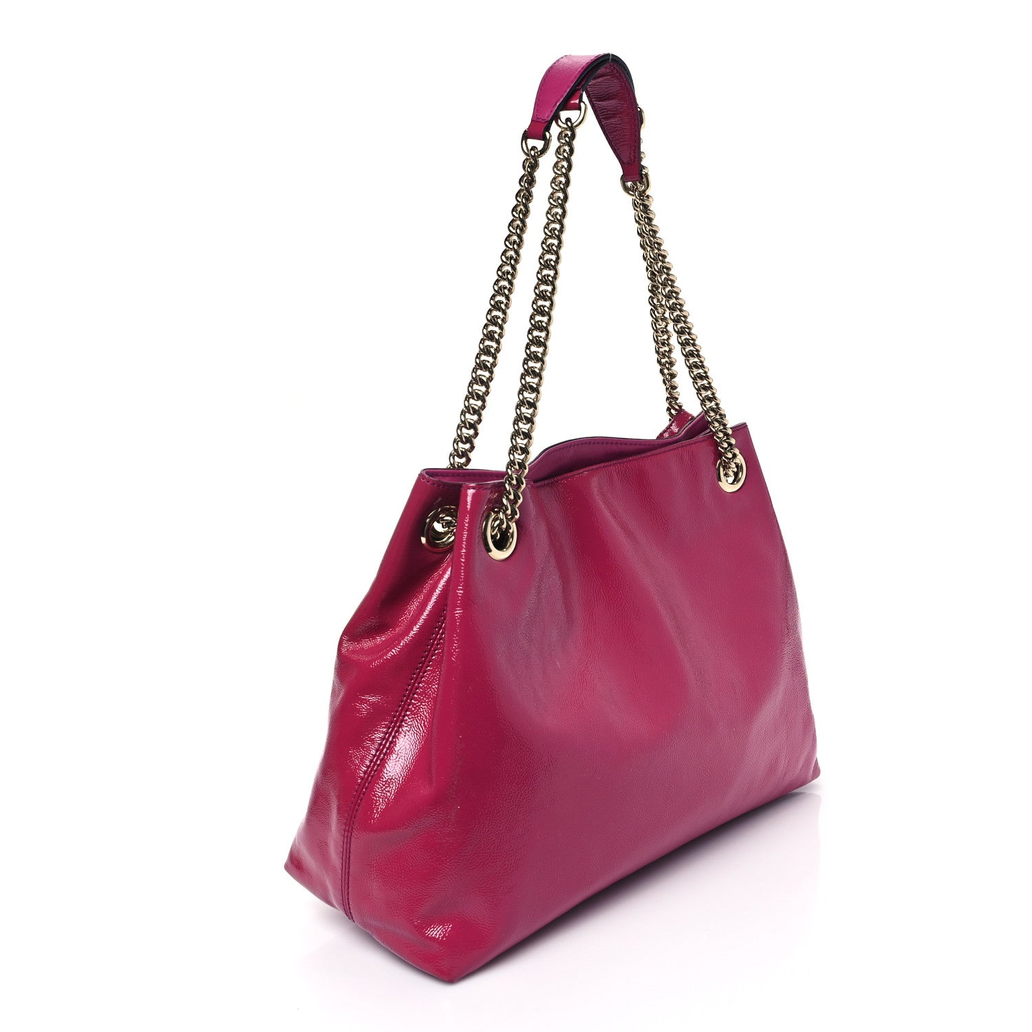 Gucci Vernice Naplack Medium Soho Chain Shoulder Bag Bright Bouganville 3 of 11
