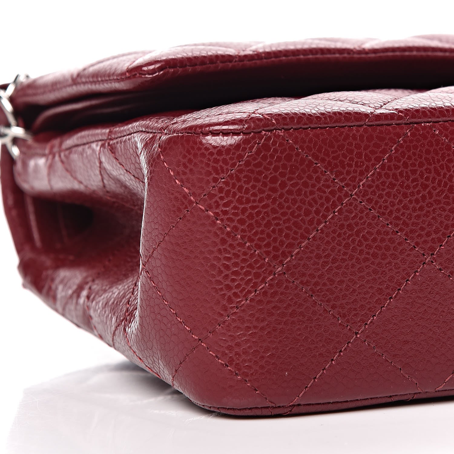 Chanel Caviar Quilted Medium Double Flap Dark Red 8 of 11