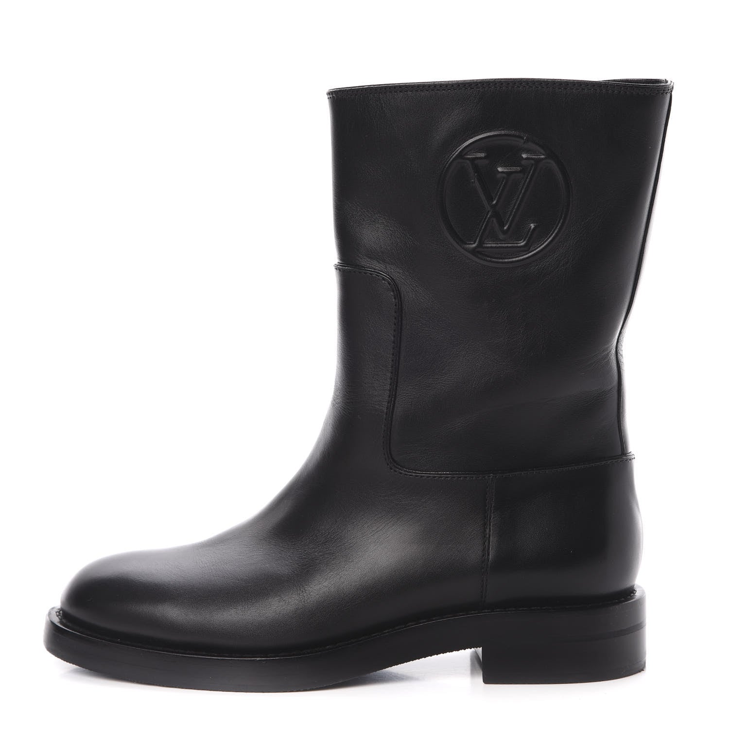 Louis Vuitton Calfskin Overdrive Flat Half Boots 35 Black 1 of 8