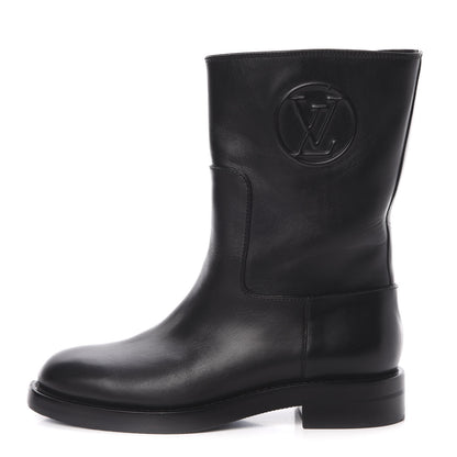 Louis Vuitton Calfskin Overdrive Flat Half Boots 35 Black 1 of 8