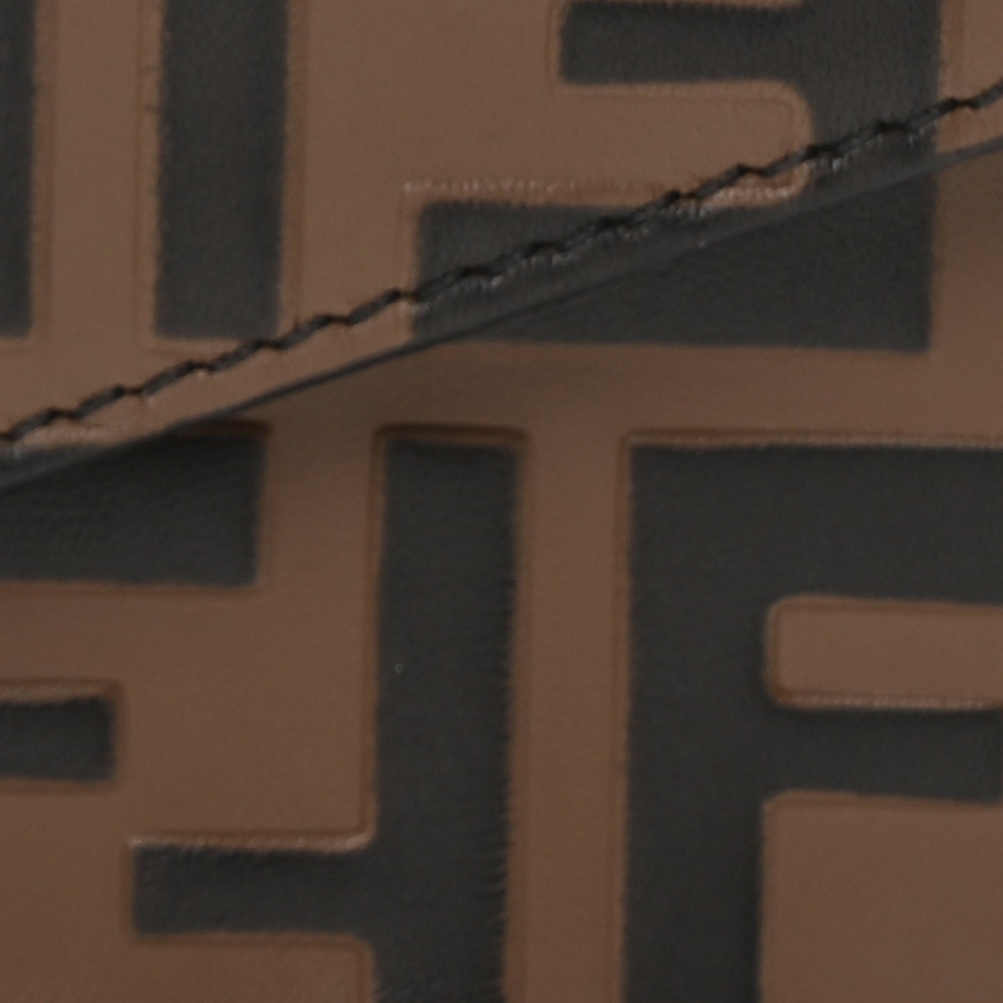 Vitello Soft F is Fendi Bi-Color FF 1974 Embossed Envelope Wallet On Chain with Pouches Maya Black