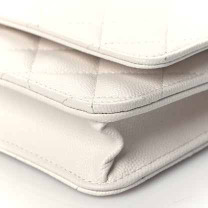 Chanel Caviar Quilted Wallet On Chain WOC White 10 of 11