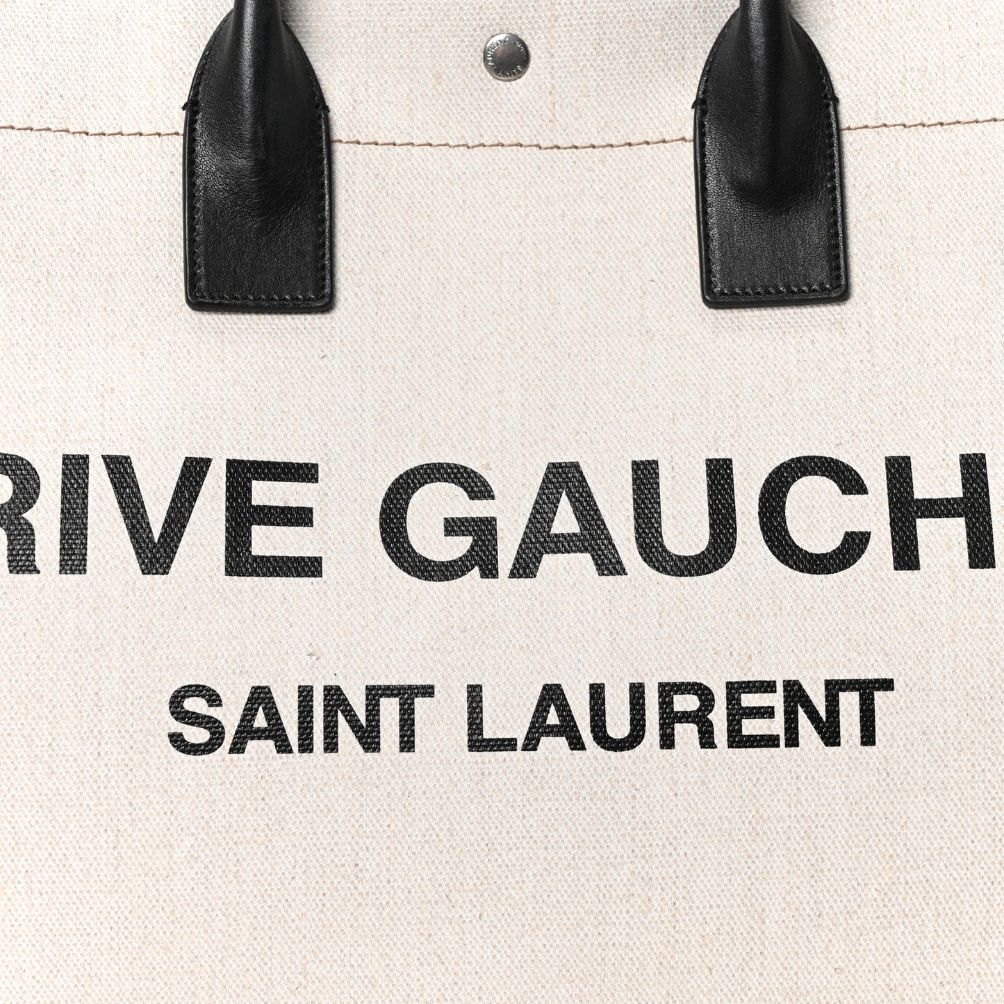 Linen Calfskin Rive Gauche Tote Optic White