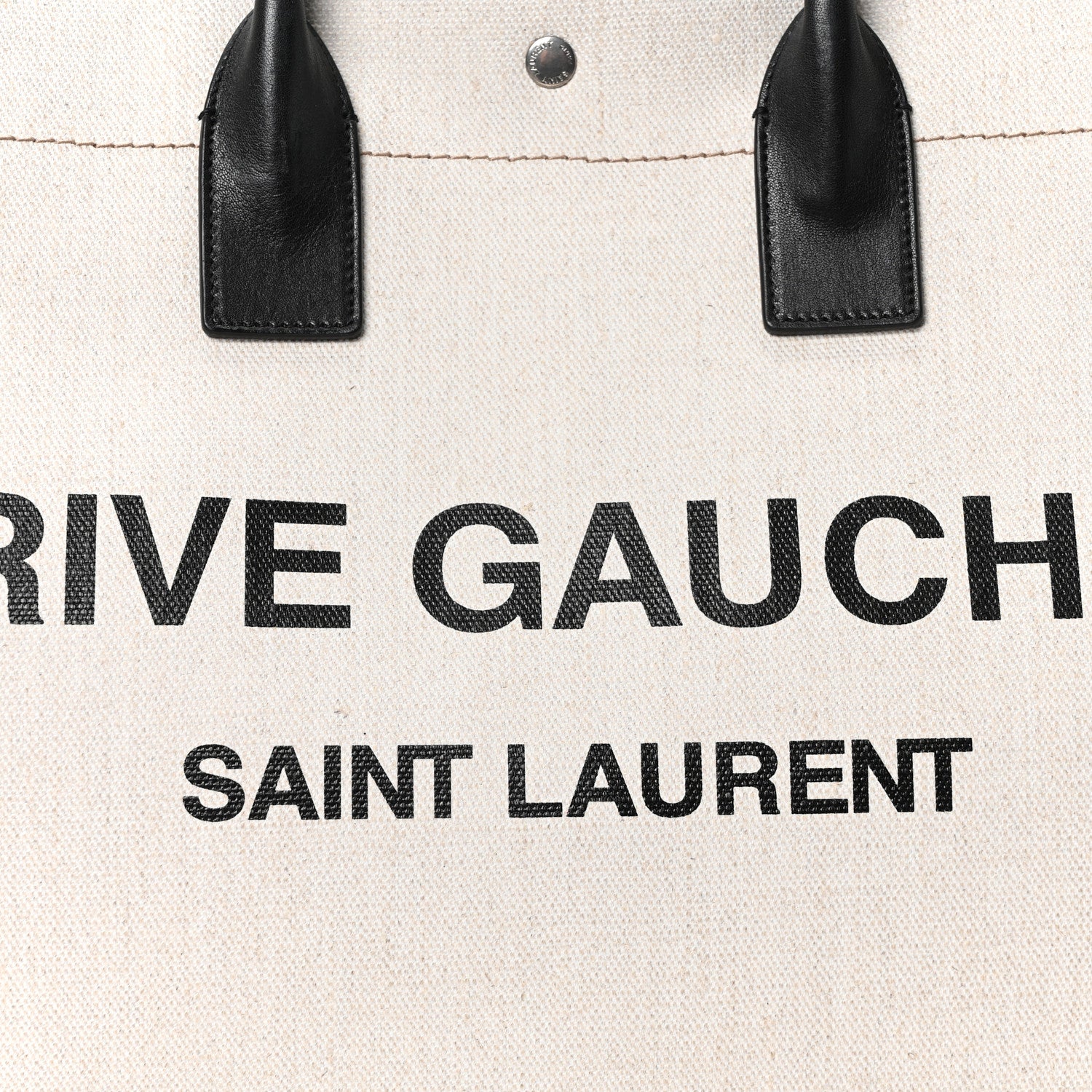 Saint Laurent Linen Calfskin Rive Gauche Tote Optic White 8 of 10