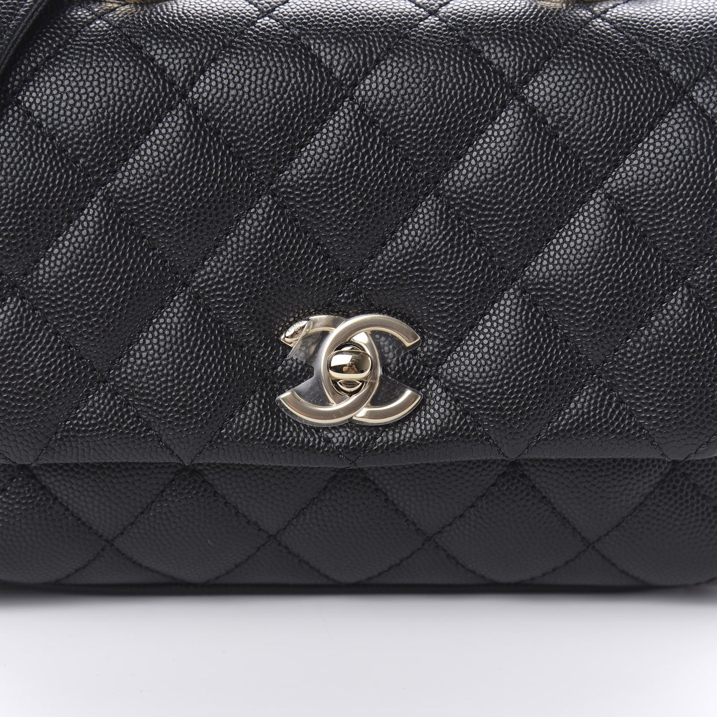Caviar Quilted Extra Mini Coco Handle Flap Black