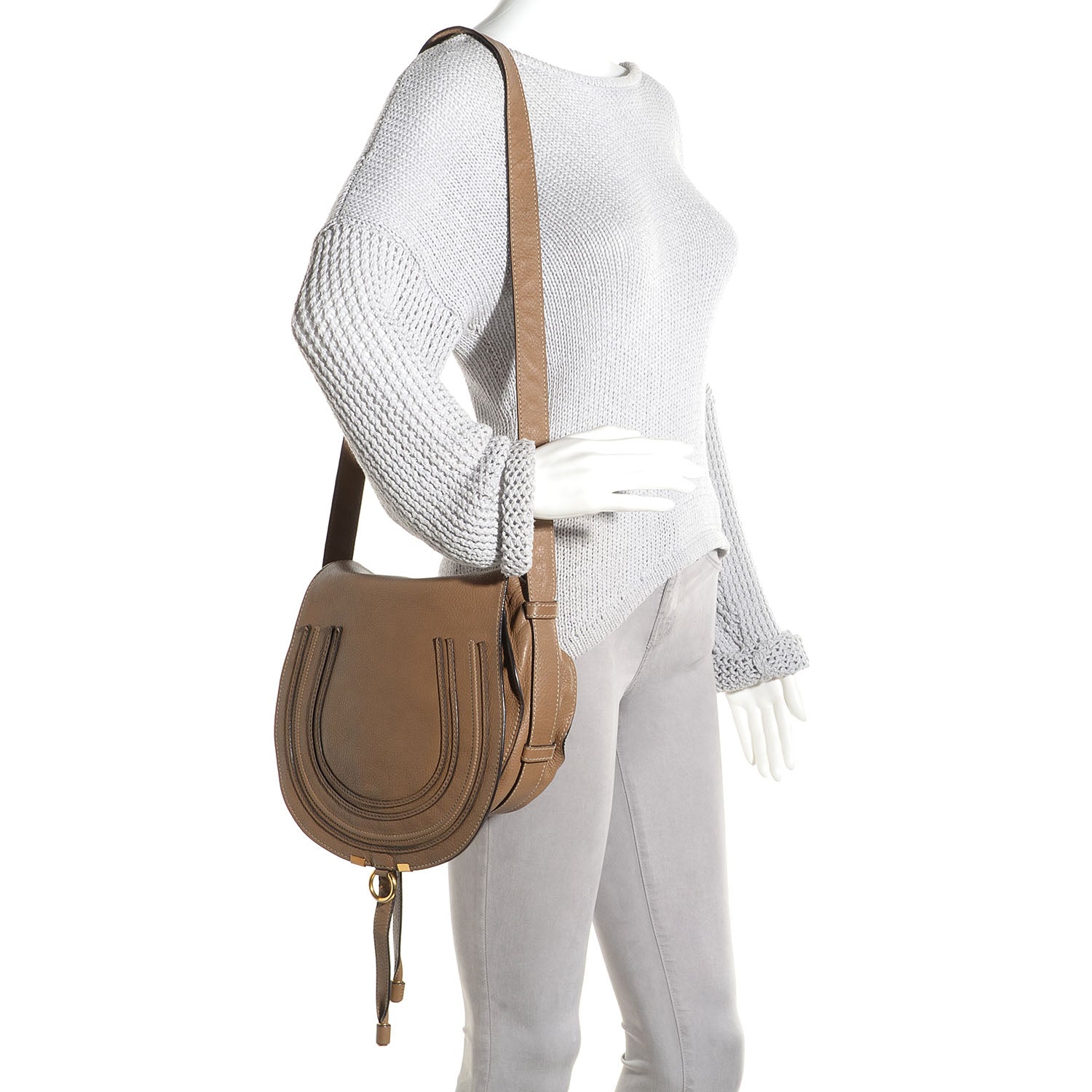 Chloe Calfskin Medium Marcie Round Crossbody Bag Nut 2 of 8